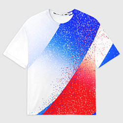 Мужская футболка оверсайз Цвета флага России абстрактный