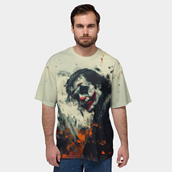 Футболка оверсайз мужская Джокер стиль красок, цвет: 3D-принт — фото 2