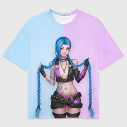 Футболка оверсайз мужская League of Legends - Jinx, цвет: 3D-принт