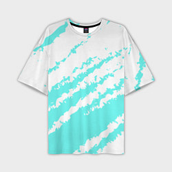 Футболка оверсайз мужская The color is light blue and white, цвет: 3D-принт