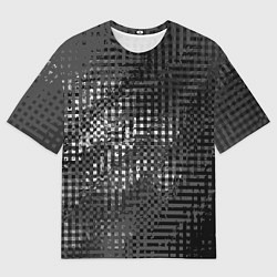 Футболка оверсайз мужская Тёмный чёрно-серый абстарктный, цвет: 3D-принт