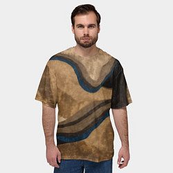 Футболка оверсайз мужская Песочная абстракция, цвет: 3D-принт — фото 2