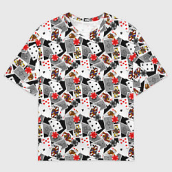 Футболка оверсайз мужская Карты и фишки, цвет: 3D-принт