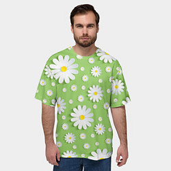 Футболка оверсайз мужская Ромашки бумажные, цвет: 3D-принт — фото 2