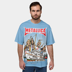 Футболка оверсайз мужская Metallica - on the ship, цвет: 3D-принт — фото 2