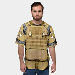 Футболка оверсайз мужская Бронежилет цвета хаки армейский, цвет: 3D-принт — фото 2