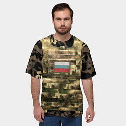 Футболка оверсайз мужская Бронежилет армейский - камуфляж, цвет: 3D-принт — фото 2