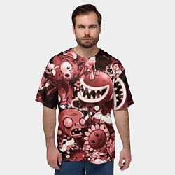 Футболка оверсайз мужская Растения против зомби в красном цвете, цвет: 3D-принт — фото 2