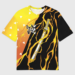 Футболка оверсайз мужская Zenitsu Agatsuma - Kisatsutai, цвет: 3D-принт