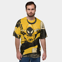 Футболка оверсайз мужская Черный человек-паук, цвет: 3D-принт — фото 2