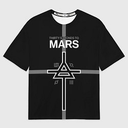 Футболка оверсайз мужская 30 Seconds to Mars - poster, цвет: 3D-принт