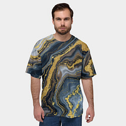 Футболка оверсайз мужская Золотые диагонали, цвет: 3D-принт — фото 2