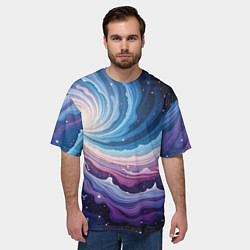 Футболка оверсайз мужская Космическая волна, цвет: 3D-принт — фото 2