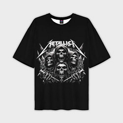 Футболка оверсайз мужская Metallica - four skulls, цвет: 3D-принт