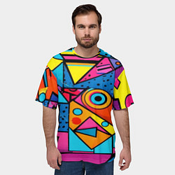 Футболка оверсайз мужская Кислая геометрия, цвет: 3D-принт — фото 2