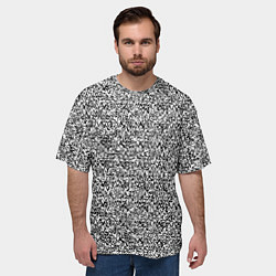 Футболка оверсайз мужская Чёрно-белый текстурный, цвет: 3D-принт — фото 2