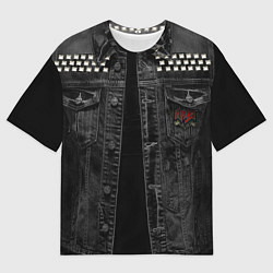 Футболка оверсайз мужская Джинсовка Ария с татуировками викингов, цвет: 3D-принт