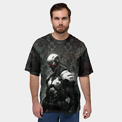 Футболка оверсайз мужская Боевой кибернетический андроид, цвет: 3D-принт — фото 2