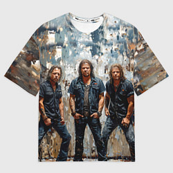 Футболка оверсайз мужская Metallica масляной краской, цвет: 3D-принт