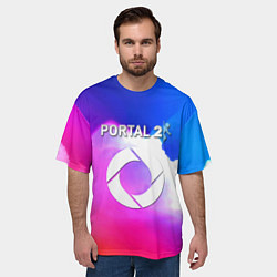 Футболка оверсайз мужская Portal закат, цвет: 3D-принт — фото 2