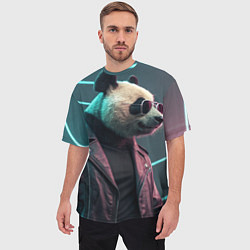 Футболка оверсайз мужская Cyberpunk panda, цвет: 3D-принт — фото 2