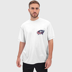 Футболка оверсайз мужская Columbus blue jackets - Sergey Bobrovsky, цвет: 3D-принт — фото 2