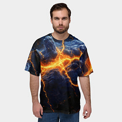 Футболка оверсайз мужская Молнии в разбитом небе, цвет: 3D-принт — фото 2