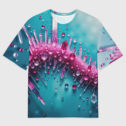 Футболка оверсайз мужская Розовые кристаллы, цвет: 3D-принт