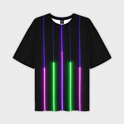 Футболка оверсайз мужская Color Purple green pink, цвет: 3D-принт