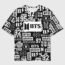 Футболка оверсайз мужская Bangtan Boys pattern black, цвет: 3D-принт