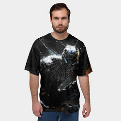 Футболка оверсайз мужская Человек-паук в черном костюме, цвет: 3D-принт — фото 2