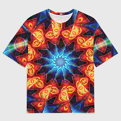 Футболка оверсайз мужская Фрактальная узорная абстракция, цвет: 3D-принт