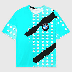 Футболка оверсайз мужская BMW sport краски, цвет: 3D-принт