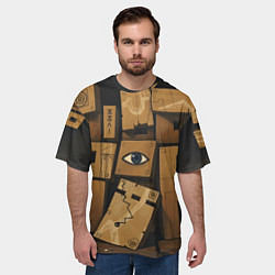 Футболка оверсайз мужская Коробки и глаз, цвет: 3D-принт — фото 2