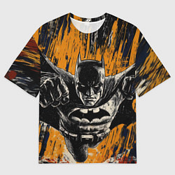 Футболка оверсайз мужская Бэтмен супергерой, цвет: 3D-принт