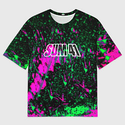 Мужская футболка оверсайз Sum 41 неоновые краски