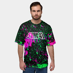 Футболка оверсайз мужская Sum 41 неоновые краски, цвет: 3D-принт — фото 2