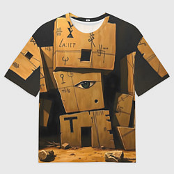 Мужская футболка оверсайз Глаза в каменных домах