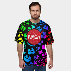 Футболка оверсайз мужская Marshmello x NASA gradient, цвет: 3D-принт — фото 2