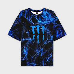 Мужская футболка оверсайз Monster energy искры дымы