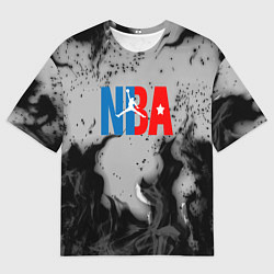 Мужская футболка оверсайз NASA неоновый огонь