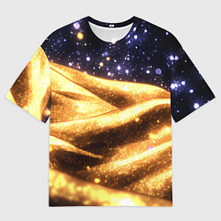 Футболка оверсайз мужская Золотая текстура и синее небо, цвет: 3D-принт