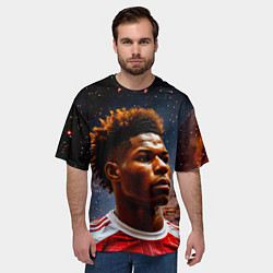 Футболка оверсайз мужская Маркус Рашфорд и космос, цвет: 3D-принт — фото 2
