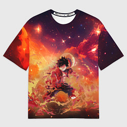Футболка оверсайз мужская Fire Luffy - One Piece, цвет: 3D-принт