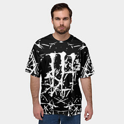 Футболка оверсайз мужская Monster energy белые штрихи краско, цвет: 3D-принт — фото 2