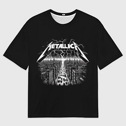 Мужская футболка оверсайз Metallica - lightnings in metropolis