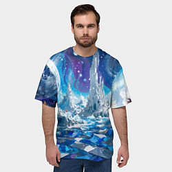 Футболка оверсайз мужская Космический фантастический пейзаж, цвет: 3D-принт — фото 2