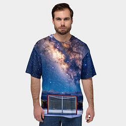 Футболка оверсайз мужская Хоккейные ворота в ночи, цвет: 3D-принт — фото 2