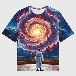 Футболка оверсайз мужская Айкидоист в космосе, цвет: 3D-принт
