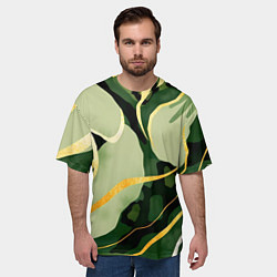 Футболка оверсайз мужская Зеленый природный паттерн, цвет: 3D-принт — фото 2